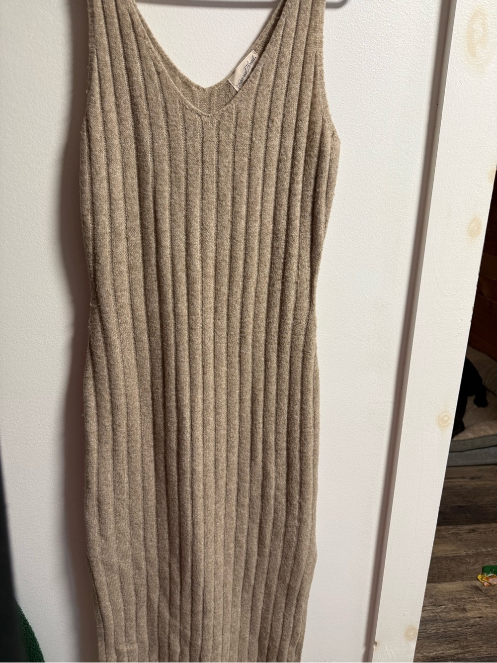 Universal Thread Neutral Beige Ribbed Knit Dress